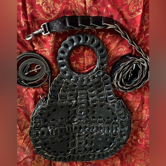 Patricia Nash Black Ticci & matching removable guitar strap. - Picture 3 of 6